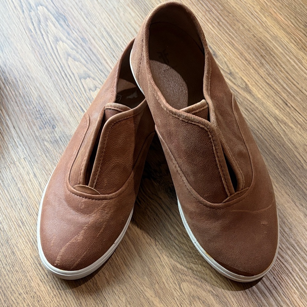 Frye Brown Leather Slip-On Women's Shoes